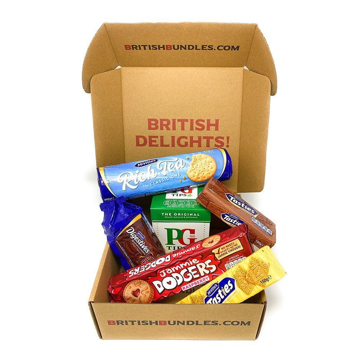 British Tea & Biscuits Selection (5 Biscuits & Your Choice of Tea) - British Bundles