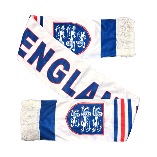 England supporter scarf with three lions detail and tassel ends