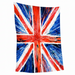 Union Jack tea towel with artistic painted brush stroke flag design