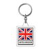 Union Jack square acrylic keychain double sided United Kingdom flag key ring
