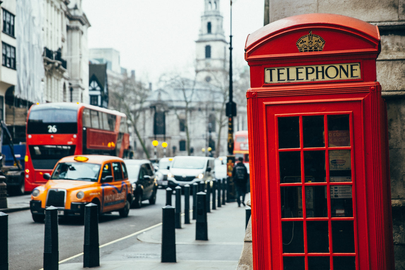 British Telephone Box - Busy London Street