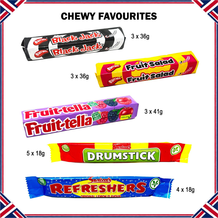 Classic Fruity and Fizzy British Sweets Gift Box 39 Pieces - British Bundles