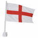 England St Georges Cross car flag on white pole for football supporters
