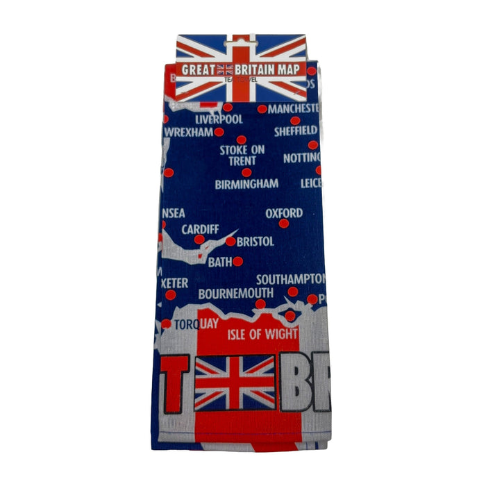 Great Britain Map Cotton Tea Towel - British Bundles