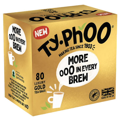 Typhoo Gold Luxury Tea 80 Bags 250g - British Bundles