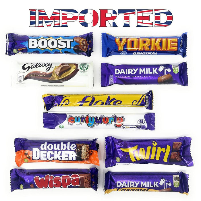 UK Chocolate Bars 10 Pack – Mixed Variety Lotsbox - British Bundles