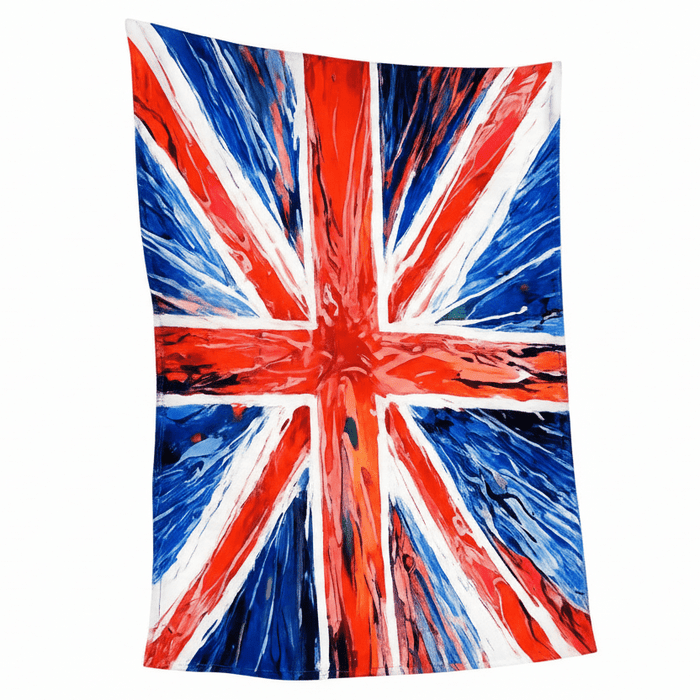 Union Jack Painted Style Tea Towel Standard Size - British Bundles