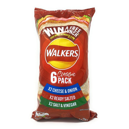Walkers Classic Variety Crisps 6 Pack (6 x 25g) - British Bundles